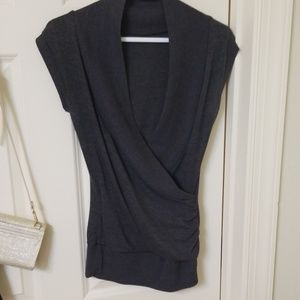 Grey sleeveless blouse